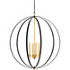 Ogden 4 Light 36 inch Chinois Antique Gold Leaf/Black Orb Chandelier Ceiling Light