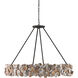 Oyster Circle 8 Light 38 inch Textured Bronze/Natural Chandelier Ceiling Light