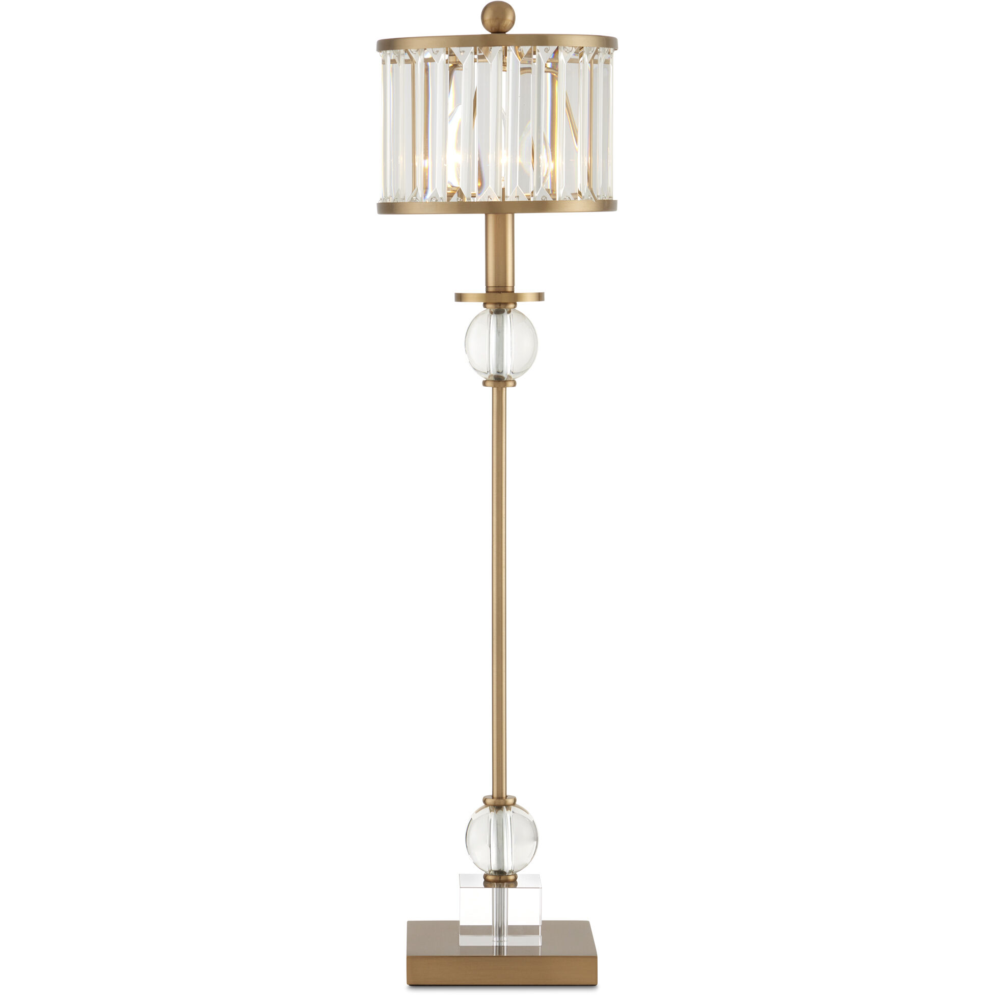 Parfait 33 inch 75 watt Clear/Antique Brass Table Lamp Portable Light