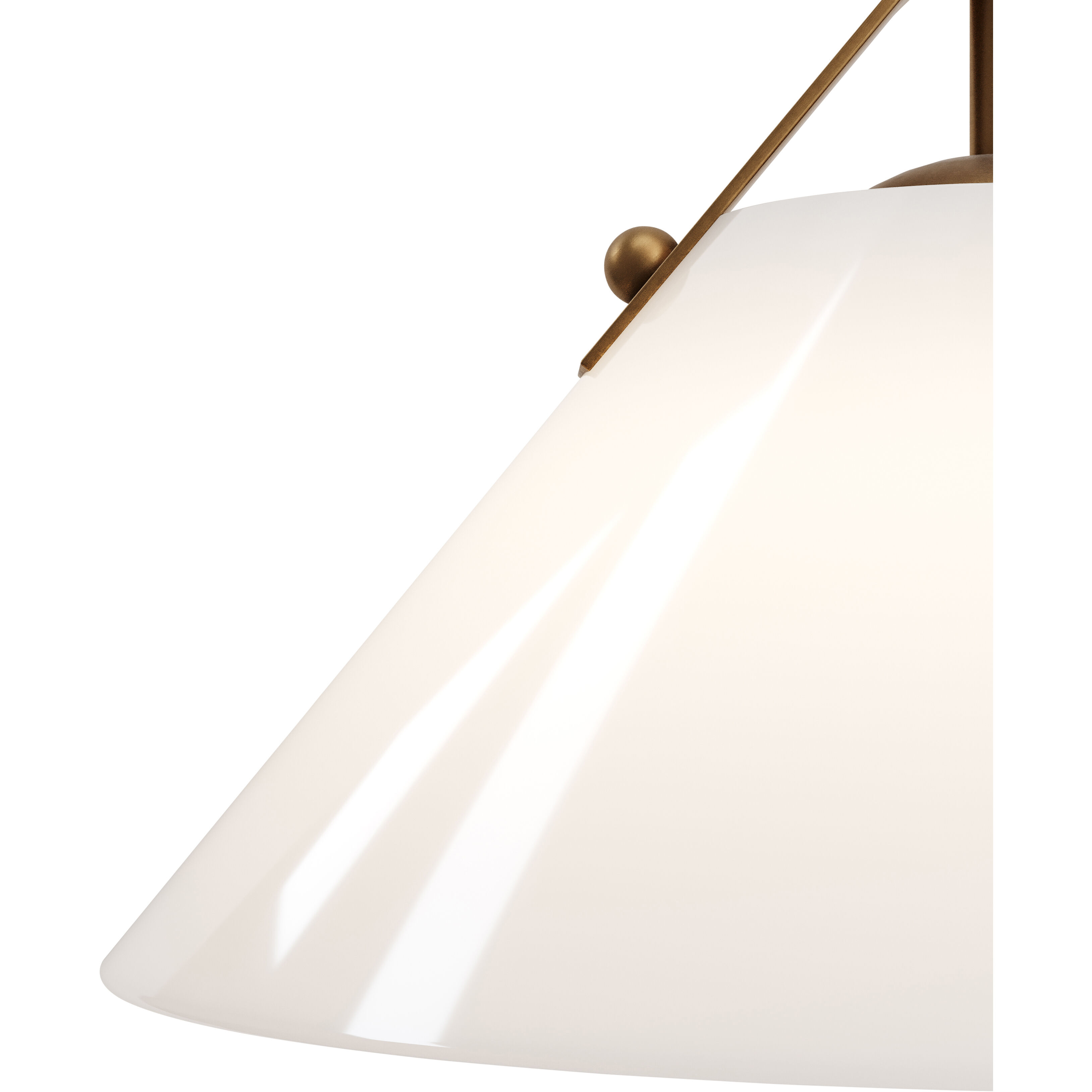 Bronwen 1 Light 19 inch Opaque White/Antique Brass Pendant Ceiling Light