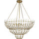 Magnum 7 Light 34.5 inch Brass and White Chandelier Ceiling Light, Medium