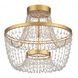 Mademoiselle 2 Light 22 inch Clear/Contemporary Gold Leaf/Contemporary Gold Semi-Flush Mount Ceiling Light