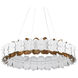 Aventine LED 39 inch Gesso White/Contemporary Gold Chandelier Ceiling Light