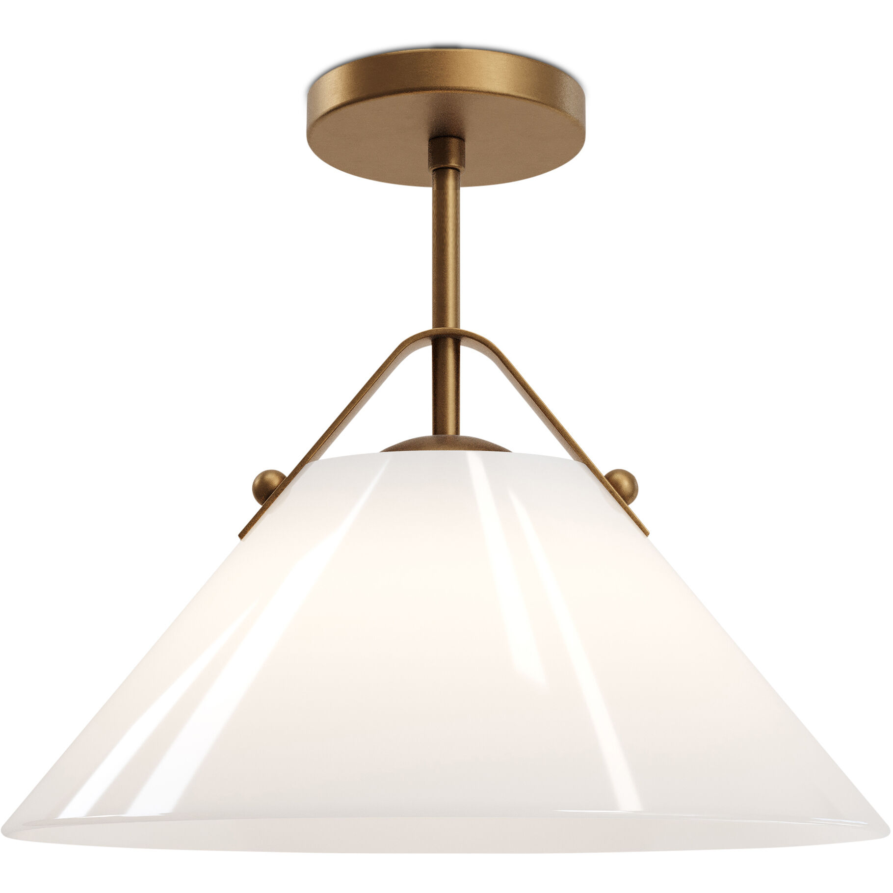 Bronwen 1 Light 19 inch Opaque White/Antique Brass Pendant Ceiling Light