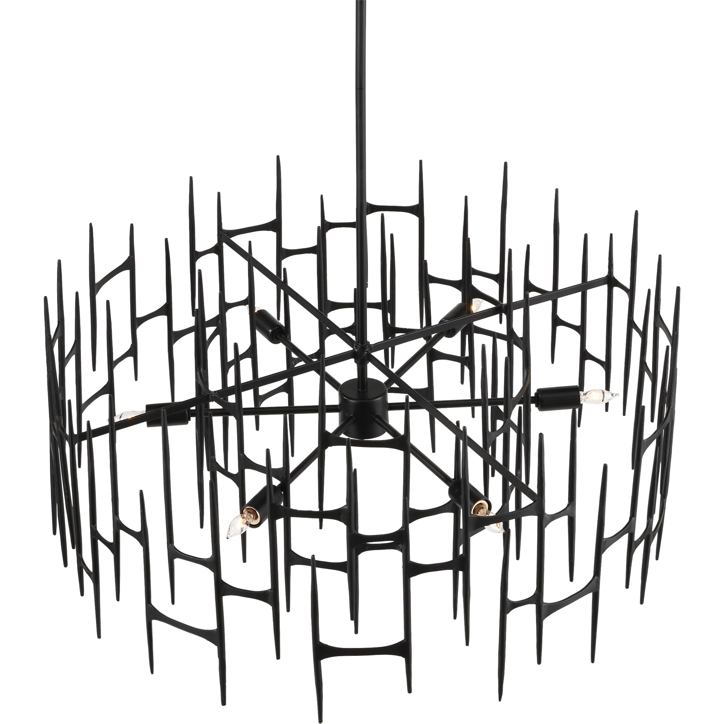 Attingham 6 Light 31.25 inch Satin Black Chandelier Ceiling Light