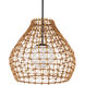 Bly 1 Light 21 inch Natural/Black/Frosted White Outdoor Pendant