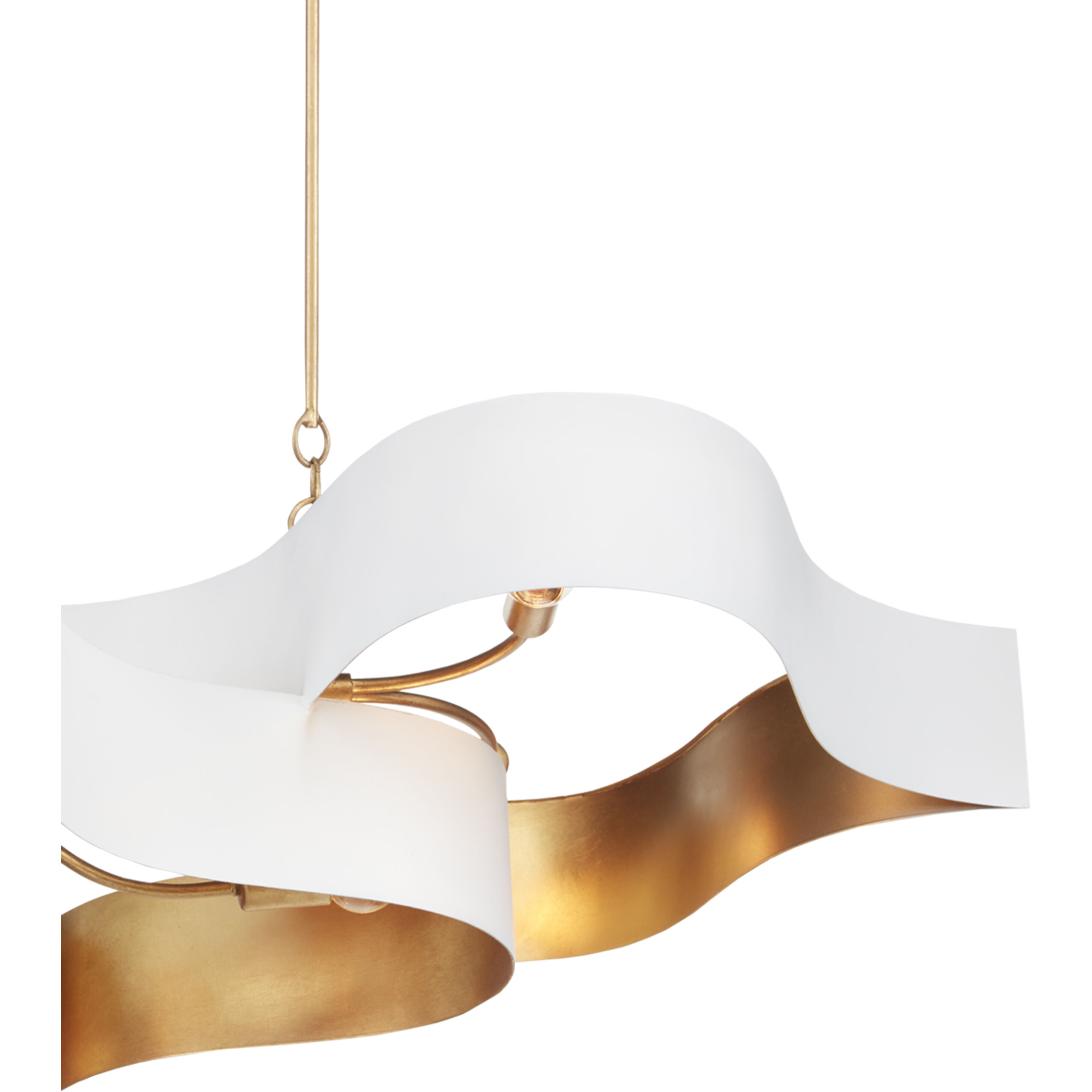 Grand Lotus 6 Light 50.5 inch Sugar White/Contemporary Gold Leaf Chandelier Ceiling Light