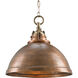 Admiral 1 Light 20 inch Copper/Antique Brass Pendant Ceiling Light