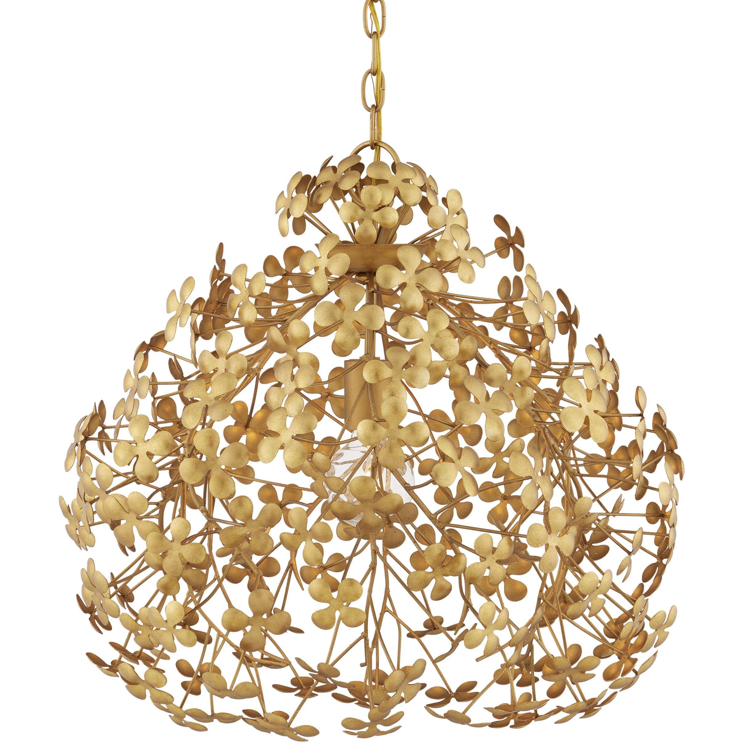 Cloverfield 1 Light 23 inch Contemporary Gold Leaf and Gold Pendant Ceiling Light