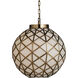 Polyhedron 1 Light 16 inch White/Antique Brass Pendant Ceiling Light