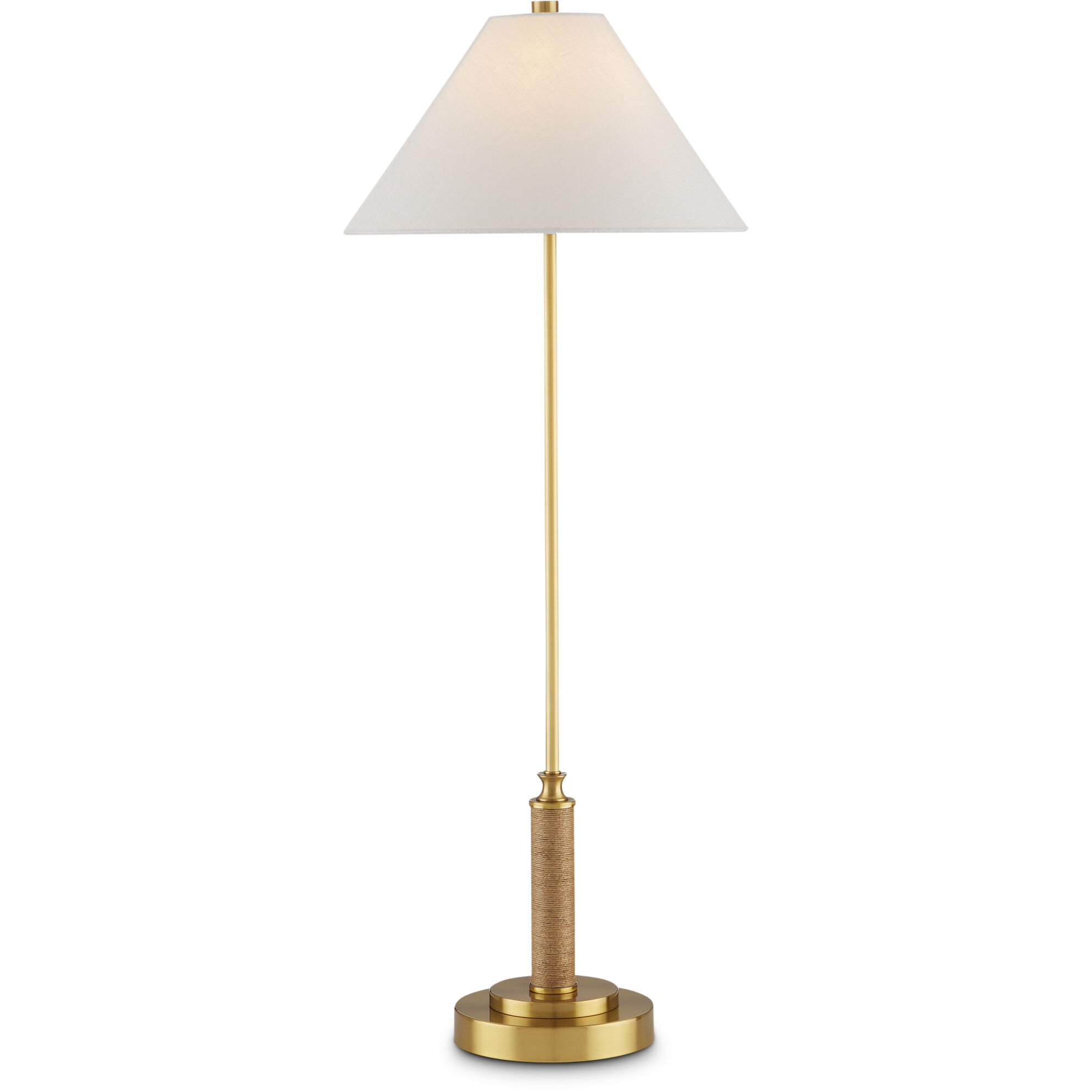 Ippolito 36.5 inch 60 watt Antique Brass and Natural Console Lamp Portable Light