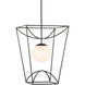 Rochefort 1 Light 18 inch Black/White Indoor/Outdoor Lantern Pendant Ceiling Light, Medium
