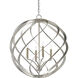Roussel 4 Light 24 inch Contemporary Silver Leaf Orb Chandelier Ceiling Light