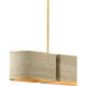 Tenby 4 Light 42 inch Contemporary Gold Leaf/Abaca Rope Chandelier Ceiling Light