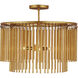 Mantra 3 Light 24 inch Gold Leaf Semi-Flush Mount Ceiling Light