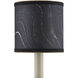 Marble Paper Black and Gold with Silver Drum Chandelier Shade