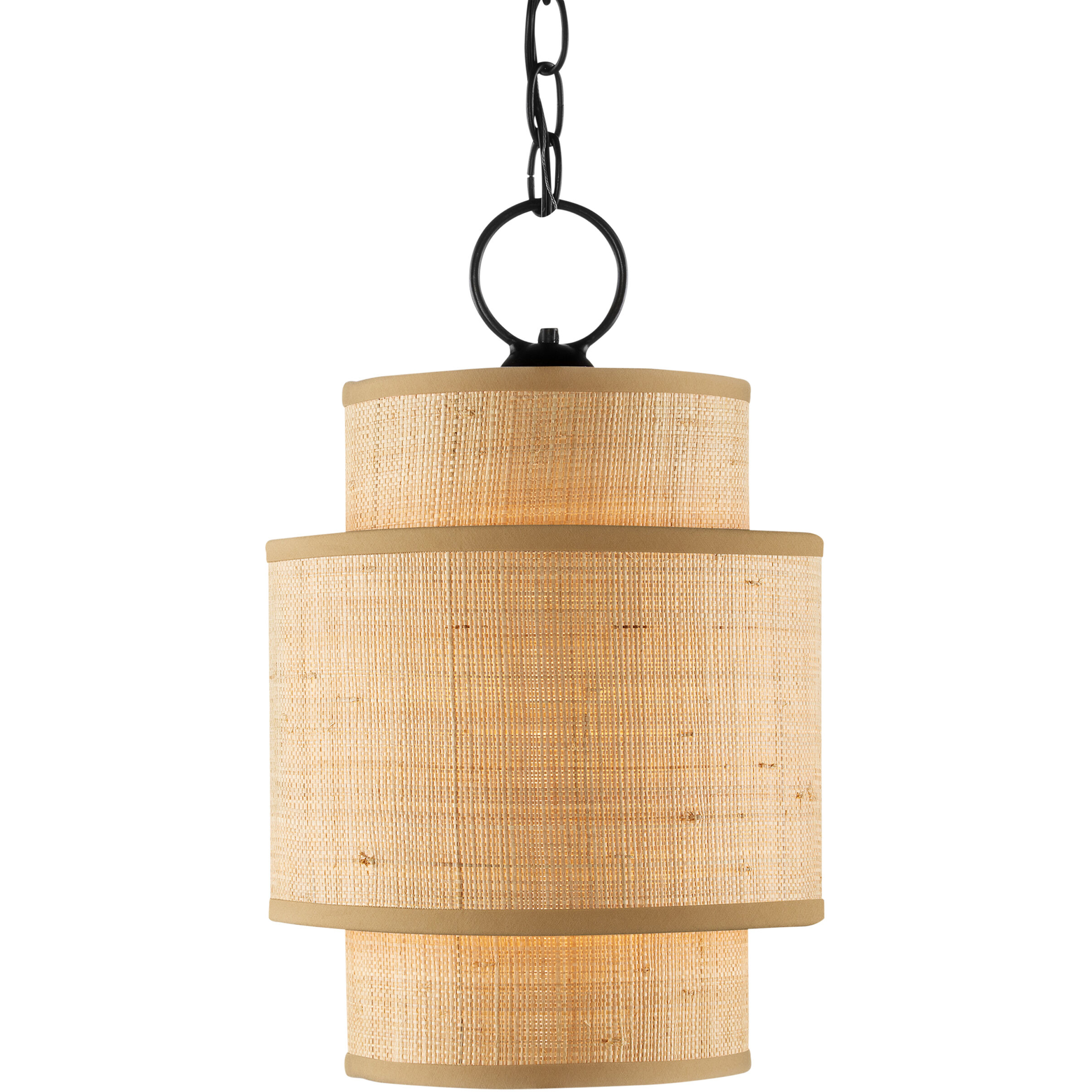 Mathias 1 Light 10 inch Satin Black/Natural Pendant Ceiling Light