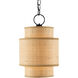 Mathias 1 Light 10 inch Satin Black/Natural Pendant Ceiling Light
