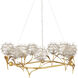 Dandelion 9 Light 38.5 inch Silver and Contemporary Gold Leaf Chandelier Ceiling Light