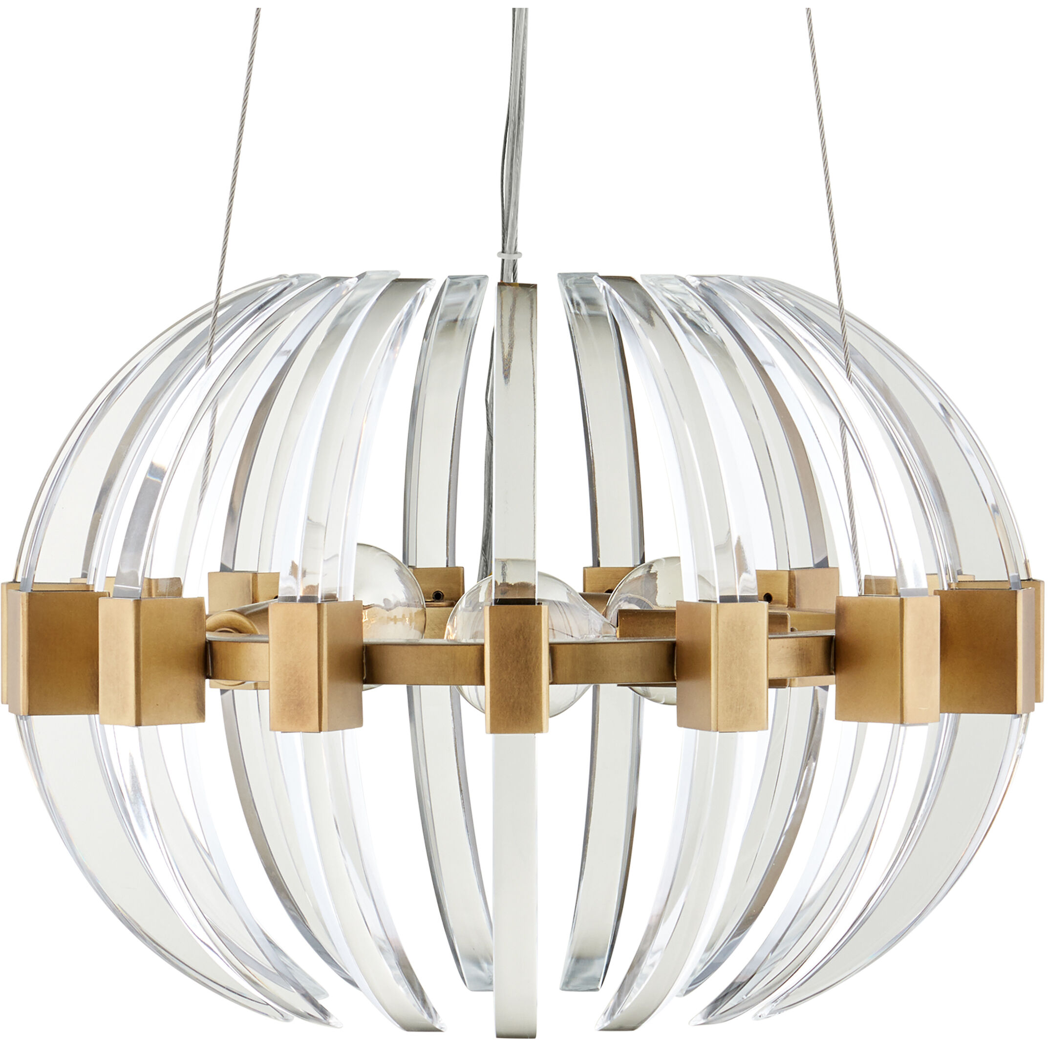 Coquette 3 Light 13.5 inch Clear/Antique Brass Chandelier Ceiling Light, Small