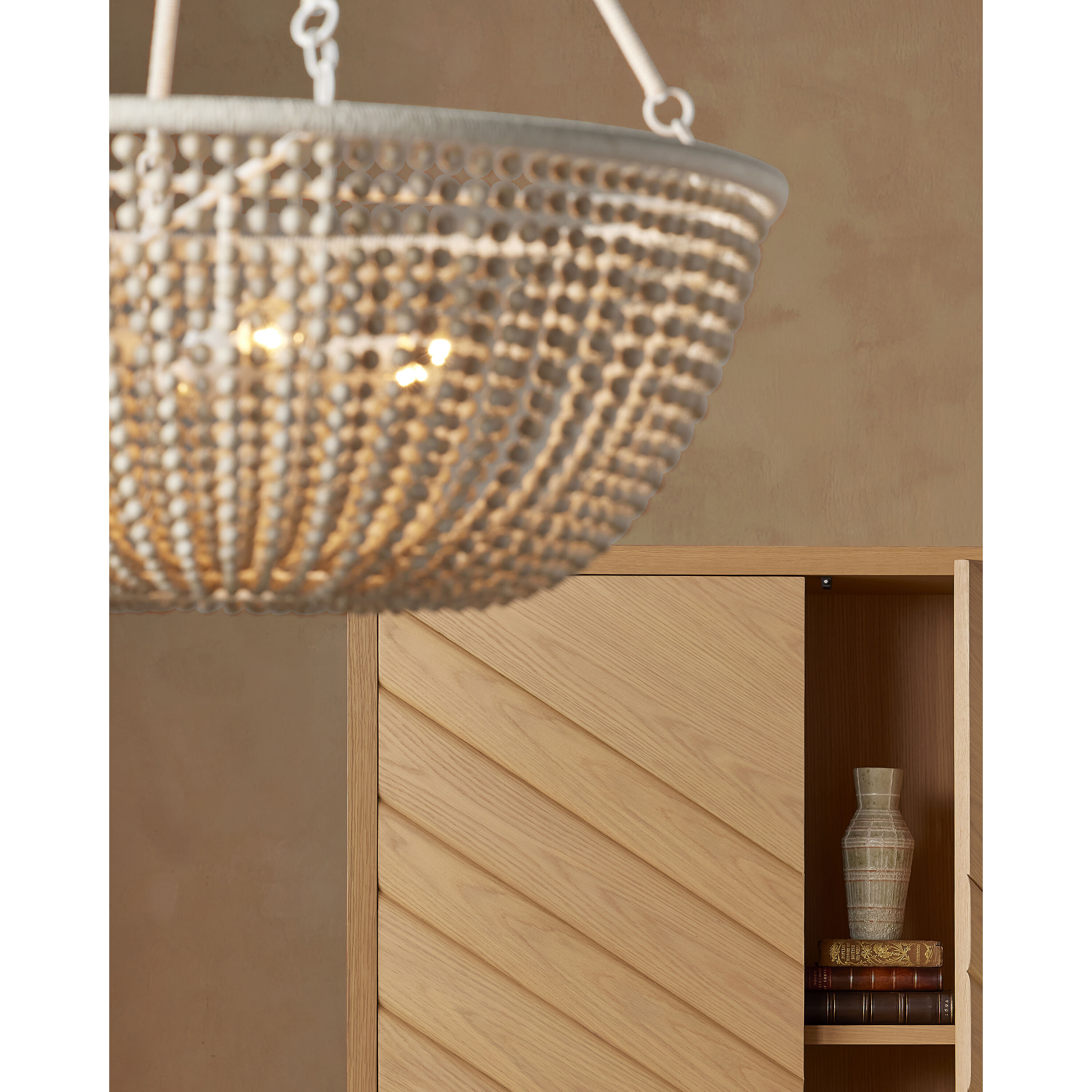 Wychwood 6 Light 32 inch Sugar White/Sandstone/White Chandelier Ceiling Light