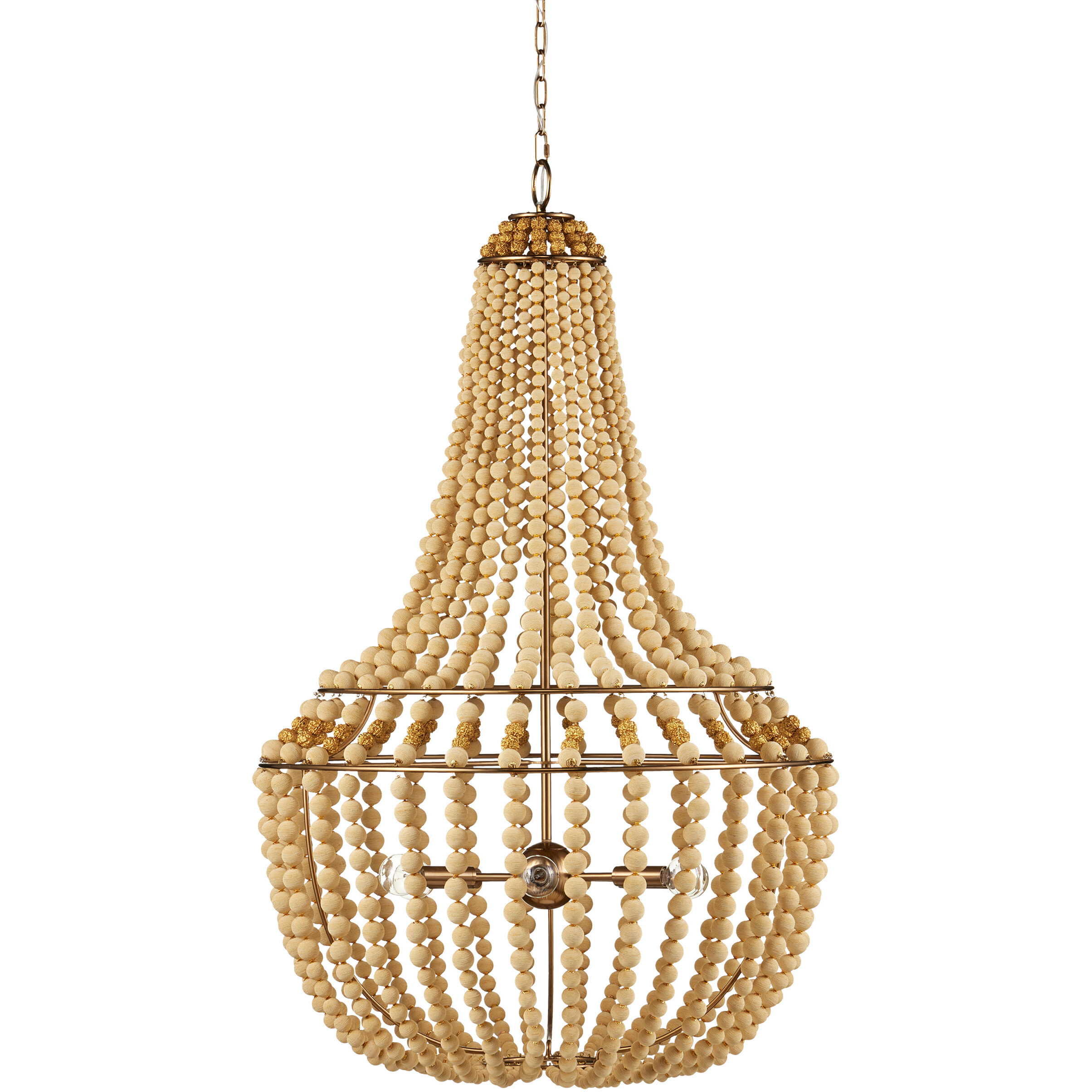 Penelope 6 Light 27 inch Beige/Antique Brass Chandelier Ceiling Light