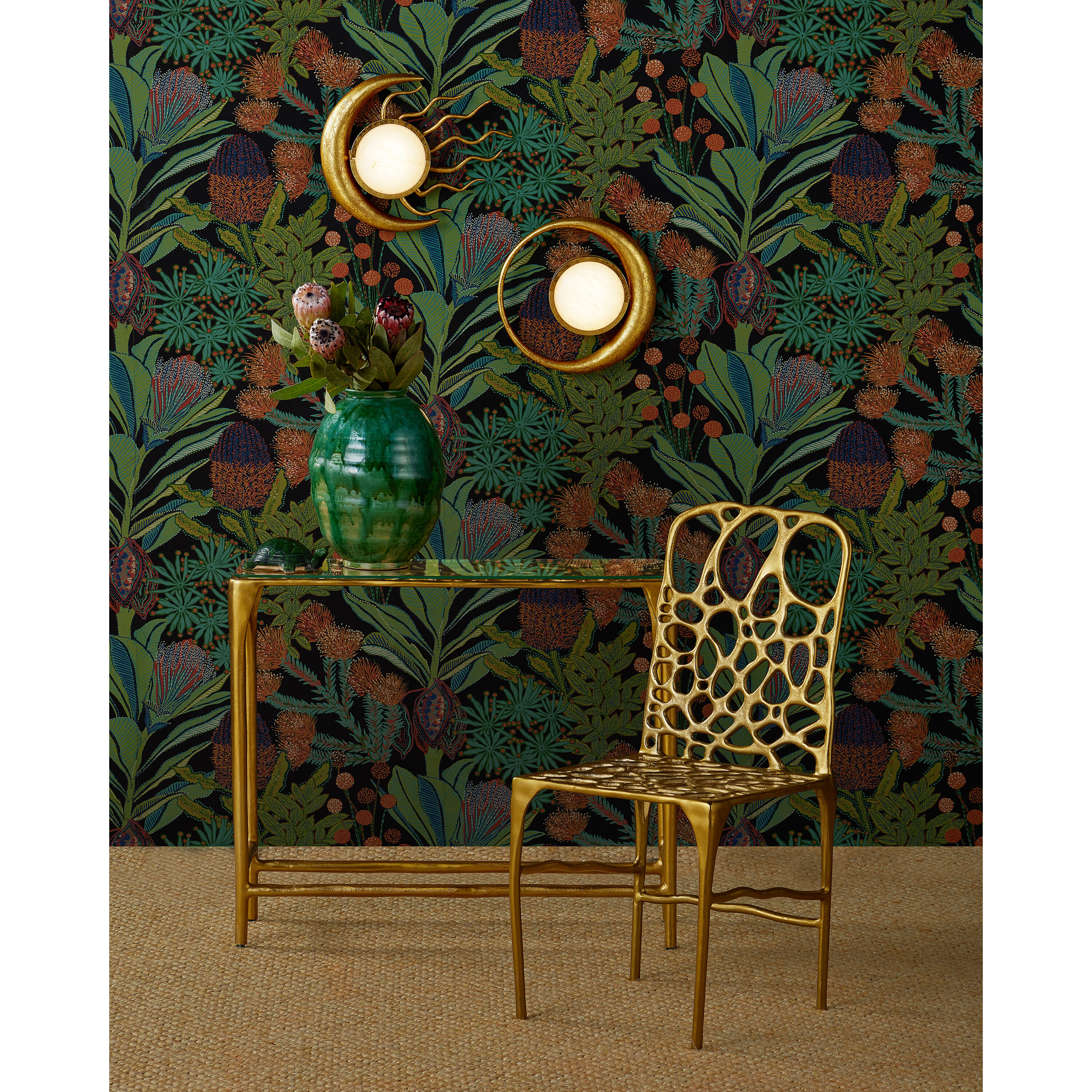 Honeycomb Gold Side Chair