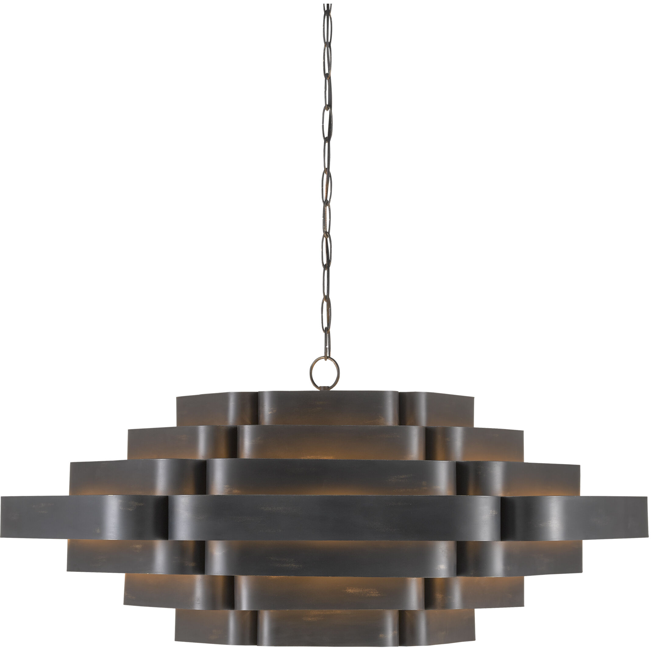 Bailey 6 Light 48 inch French Black/Contemporary Gold Leaf Chandelier Ceiling Light