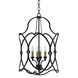 Charisma 4 Light 16 inch French Black Foyer Lantern Ceiling Light, Small