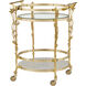 Fiore Polished Brass/Clear/Natural Bar Cart