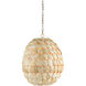 Buko 3 Light 20 inch Coco Cream Pendant Ceiling Light