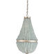 Platea 3 Light 16.5 inch Contemporary Silver Leaf/Seaglass Chandelier Ceiling Light