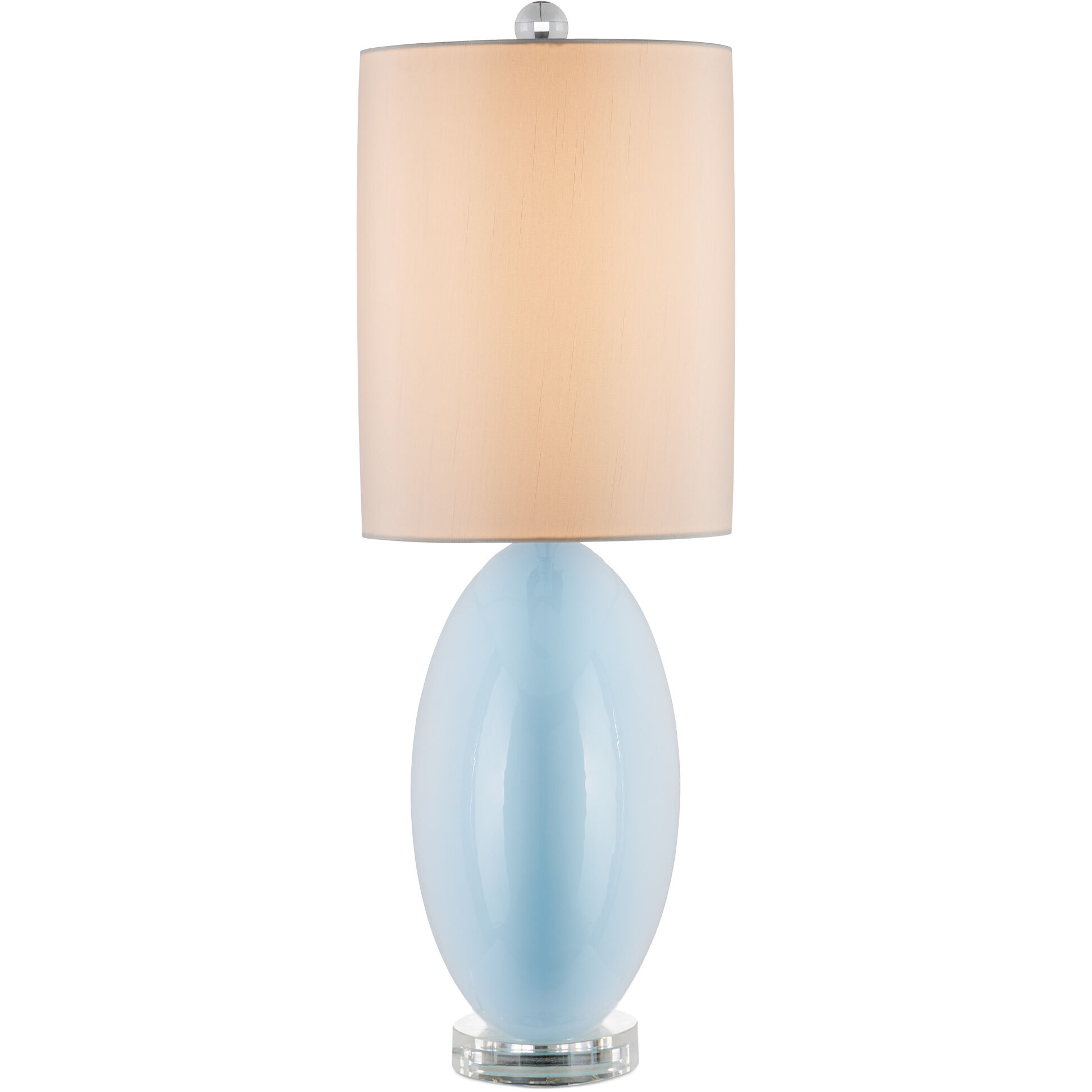 Laconia 30.5 inch 150 watt Light Blue/Clear/Polished Nickel Table Lamp Portable Light