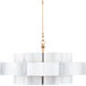 Grand Lotus 6 Light 30 inch Sugar White/Comtemoprary Gold Leaf Chandelier Ceiling Light, Convertible to Semi-Flush