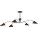 Serpa 5 Light 81 inch French Black/Gold Leaf Chandelier Ceiling Light