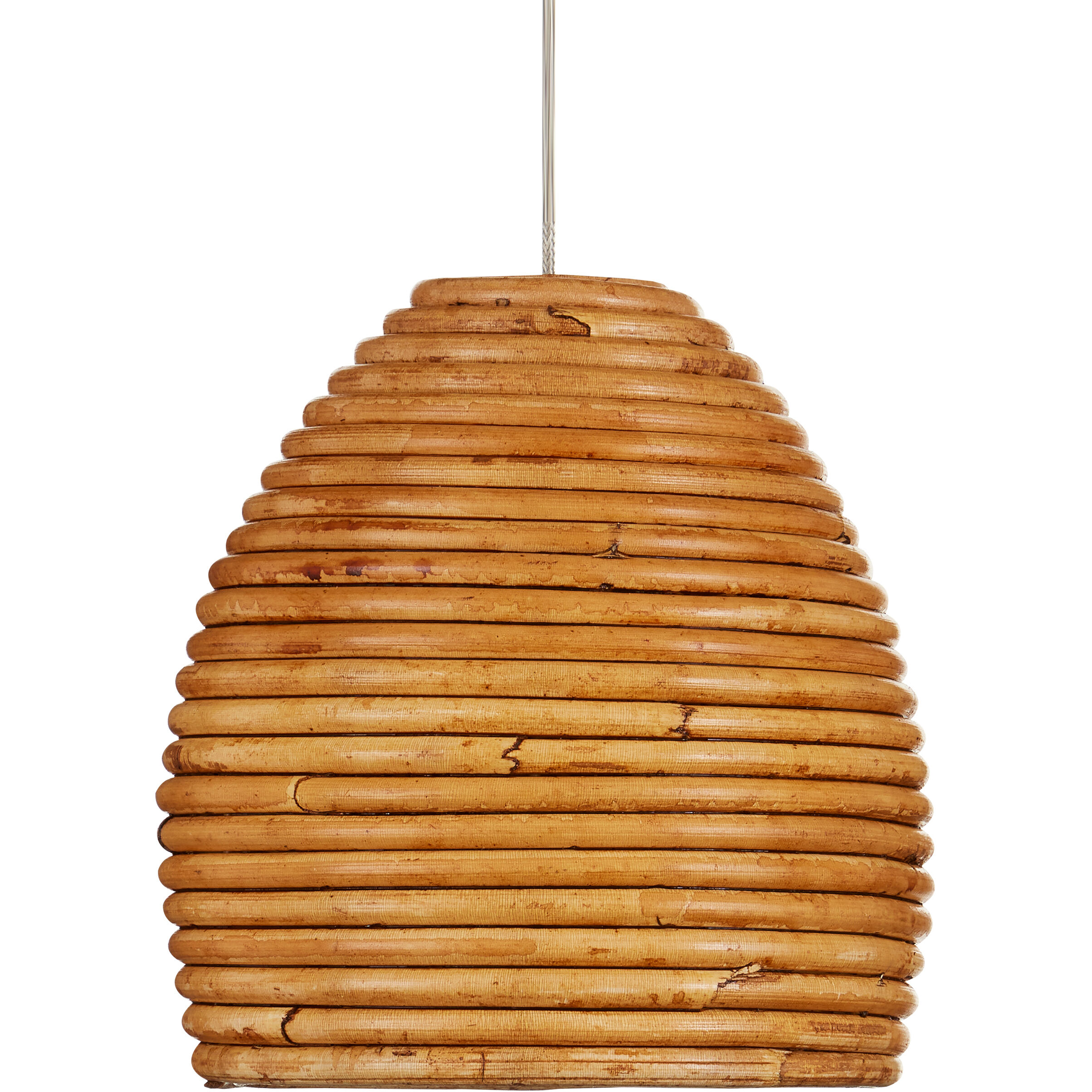 Beehive 36 Light 37 inch Natural Rattan and Silver Multi-Drop Pendant Ceiling Light