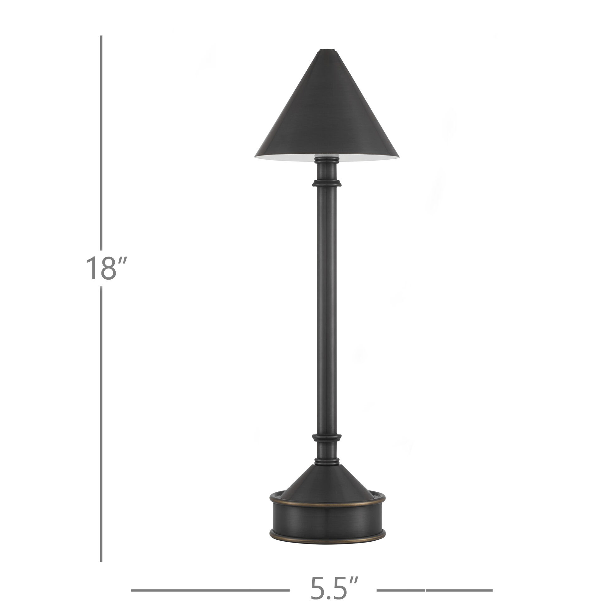 Traipse 18 inch 1.5 watt Oil Rubbed Bronze Cordless Table Lamp Portable Light