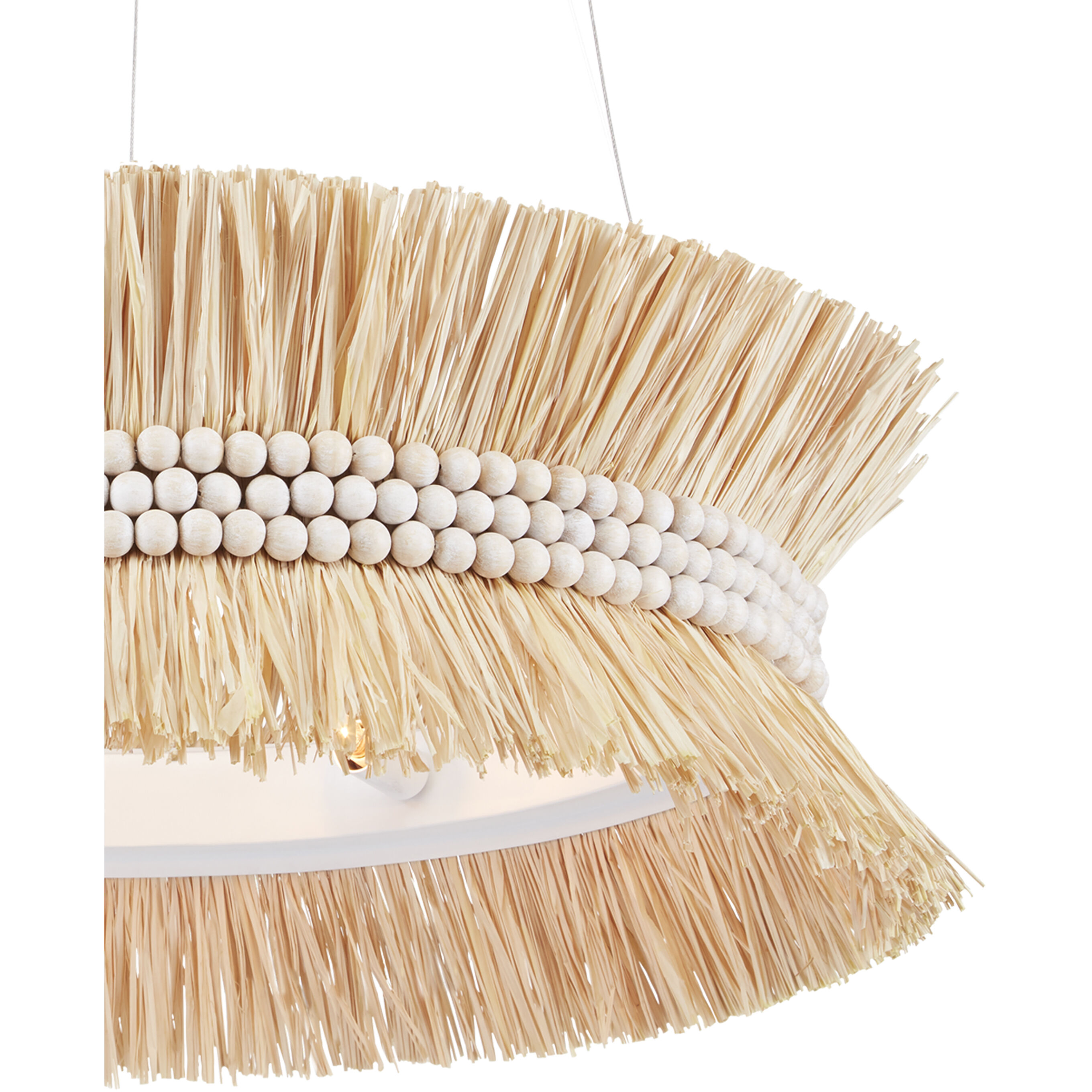 Seychelles 6 Light 33 inch Sugar White/Natural Raffia Chandelier Ceiling Light
