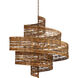 Saisei 5 Light 45 inch Khaki/Natural Rattan Chandelier Ceiling Light