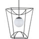 Rochefort 1 Light 18 inch Black/White Indoor/Outdoor Lantern Pendant Ceiling Light, Medium