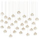 Crystal Bud 30 Light 56 inch Painted Silver/Contemporary Silver Leaf Multi-Drop Pendant Ceiling Light