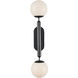 Barbican 2 Light 6.5 inch Oil Rubbed Bronze and White Bath Sconce Wall Light