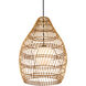 Fishtrap 1 Light 29.5 inch Natural/Black/Frosted White Outdoor Pendant