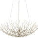 Shinju 4 Light 28.5 inch Natural/Contemporary Silver Leaf Bowl Chandelier Ceiling Light