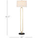 Glossary 66.5 inch 150 watt Contemporary Gold Leaf/Natural Floor Lamp Portable Light