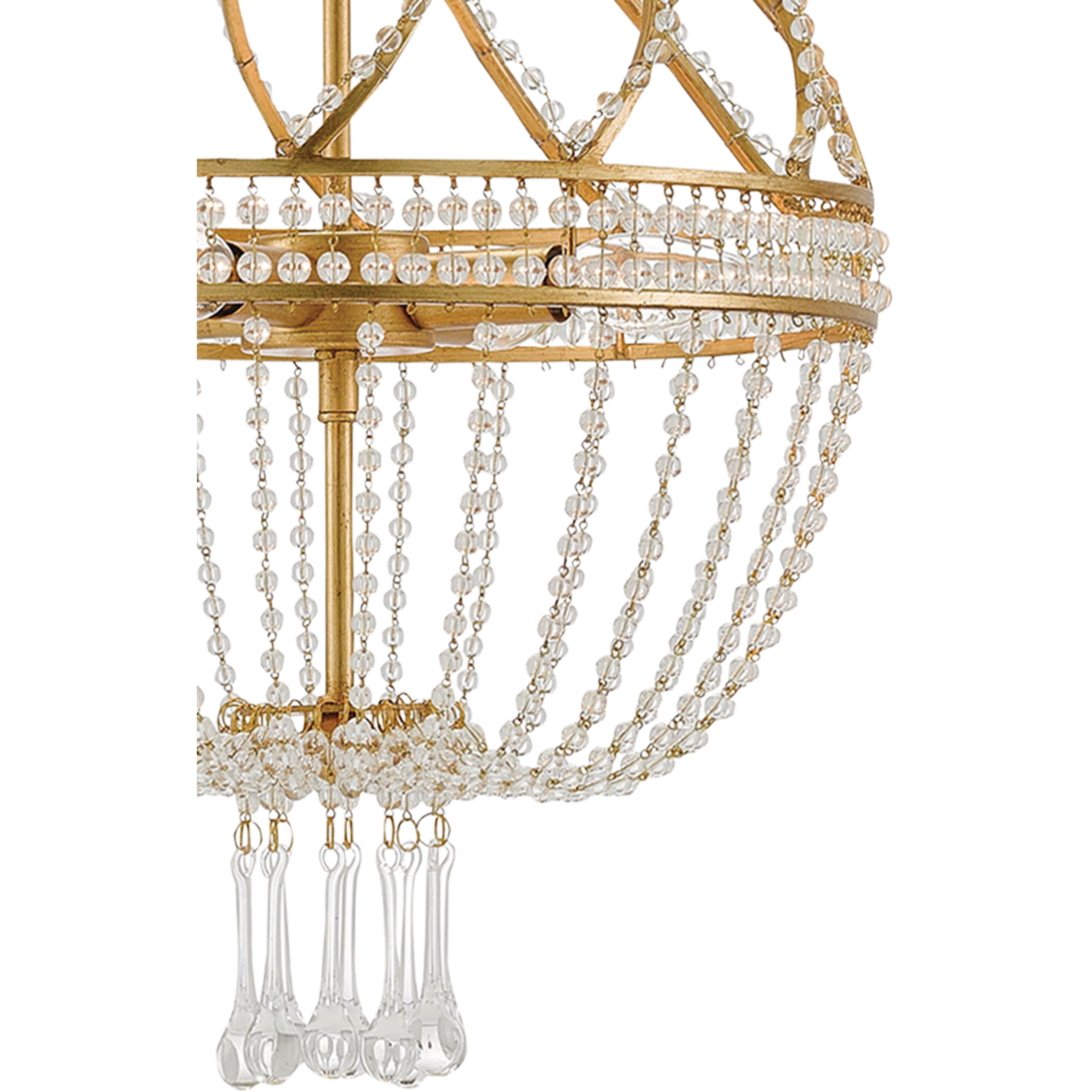 Ingenue 4 Light 14 inch Antique Gold Leaf Chandelier Ceiling Light