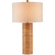 Salome 31.5 inch 150 watt Brass/Natural Rattan Table Lamp Portable Light
