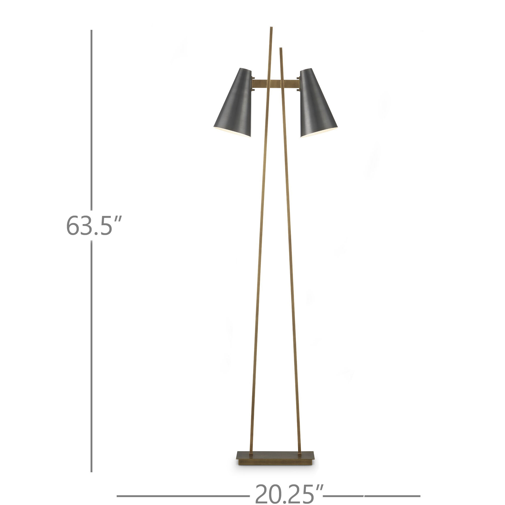 Duet 63.5 inch 9 watt Oil Rubbed Bronze/Antique Brass Floor Lamp Portable Light