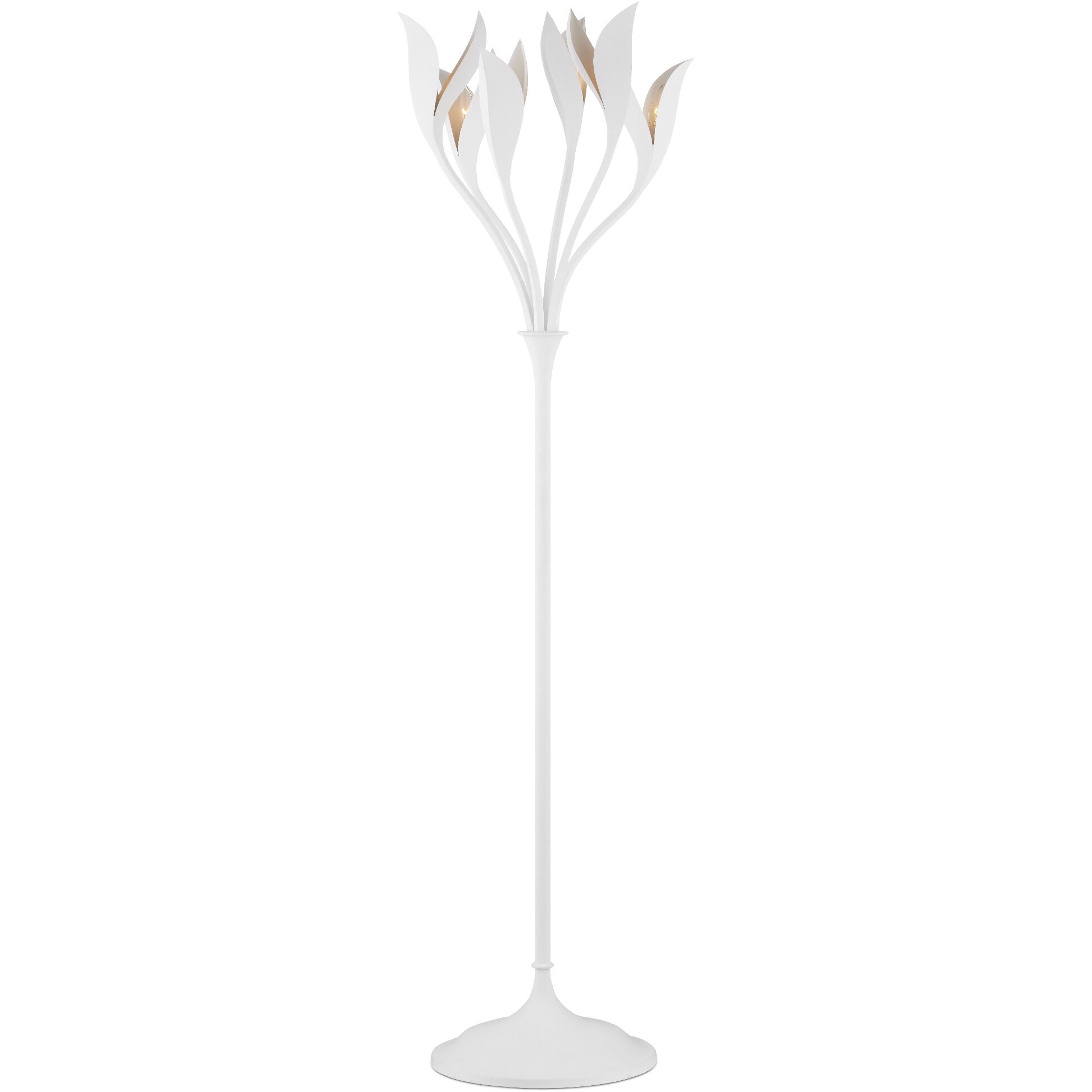 Snowflower 71 inch 60 watt Gesso White Floor Lamp Portable Light