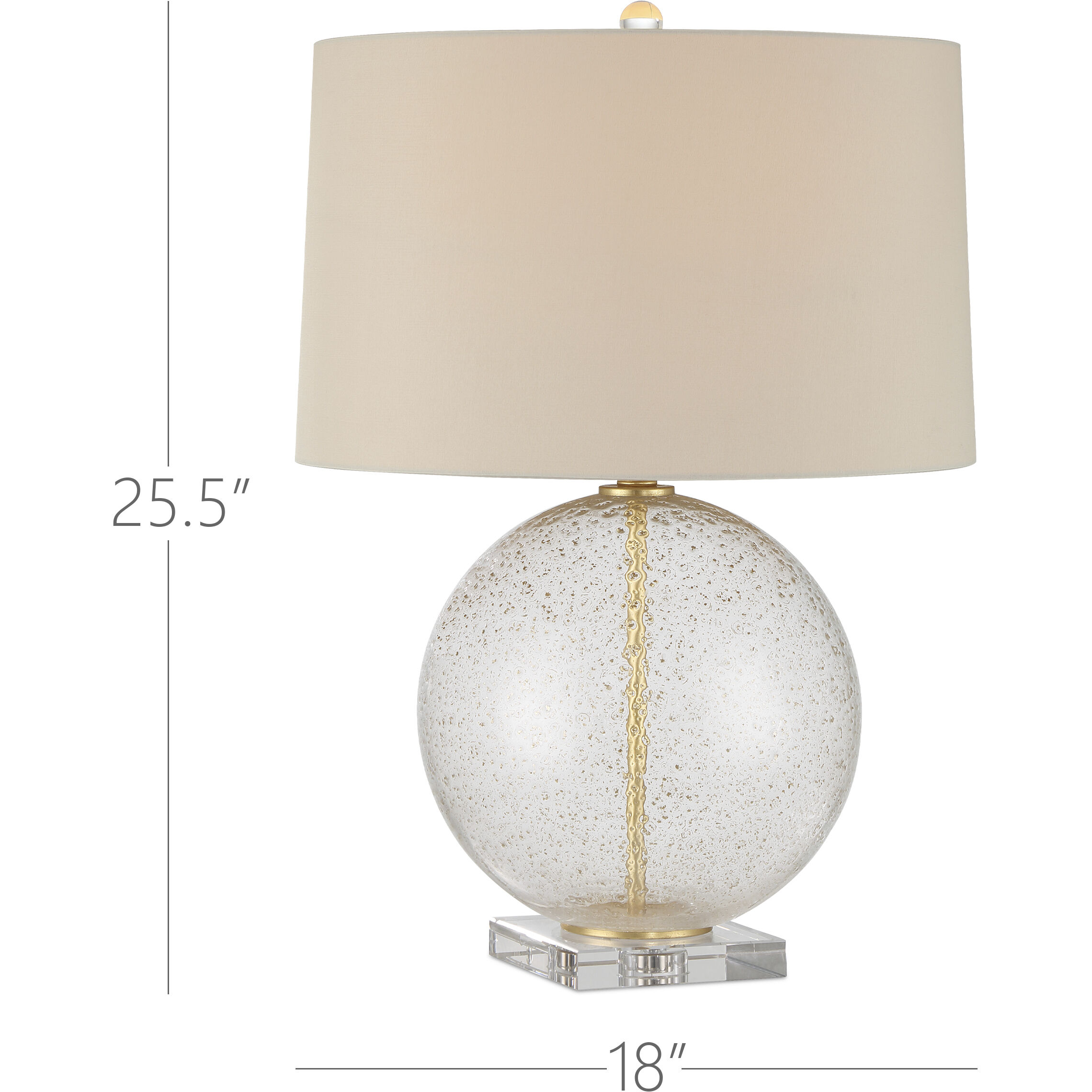 Zebulon 25.5 inch 150.00 watt Clear with Gold Speckles/Contemporary Gold Leaf Table Lamp Portable Light